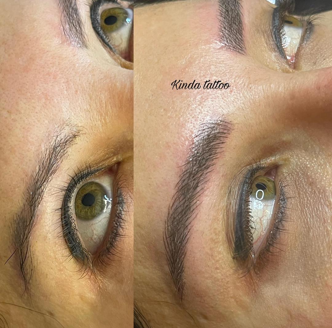Ombre powder brows closeup — Kinda Tattoo