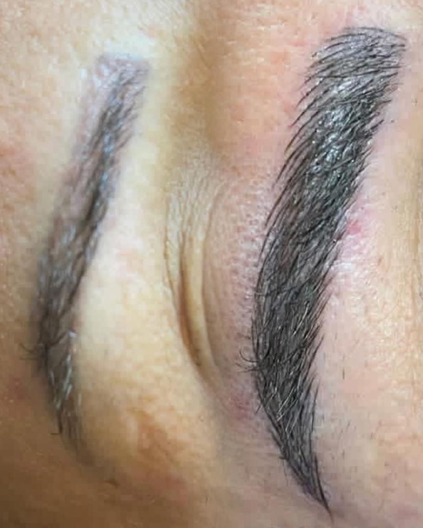 Microblading before after transformation — Kinda Tattoo Dubai